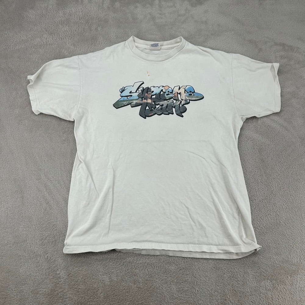 Supreme Team Kung Fu 2012 Graphic Shirt Mens Large White Stain Streetwear USA